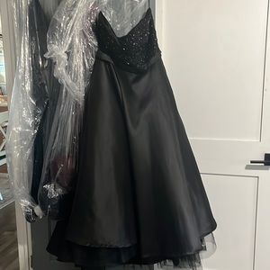 Black Jovani prom dress with black bearing size 18